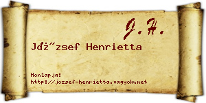 József Henrietta névjegykártya